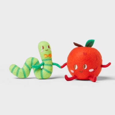 Felt Apple and Worm Duo Easter Figurine - Spritz™