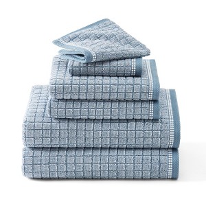 TOWN & COUNTRY EVERYDAY 6-Piece Textured Windowpane Set - 1 of 4