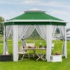 79.5 in Foldable Gazebo Tent - Outdoor Canopy with Mosquito Netting & Double-Layer Pop Up Design. Weather-Resistant Pergola Patio Furniture - 4 of 4
