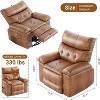 Modern Swivel Massage Recliner Chair, Power Rocking with Vibration and Heating, Overstuffed Faux Leather Single Sofa Chair - 2 of 4