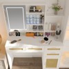 KTMBDW Makeup Vanity with Lights& Openable Mirror, Vanity Desk with 4 Drawers & 1 Cabinets & Shelves, Rattan Vanity Dresser, for Bedroom - 2 of 4