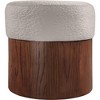 Meridian Furniture,Nimes Velour Fur Fabric Ottoman/Stool - 3 of 4