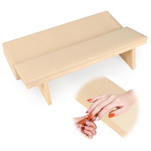 Saviland Pro Nail Tech Arm Support: Solid Wood Base w/ Leather Pad & Memory Foam - Salon Ergonomics System.(Beige) - 1 of 4