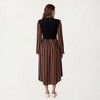 Anna-Kaci Women's Long Sleeve Striped Button-Front Midi Dress with Knit Vest Overlay and Collared Neckline - 3 of 4