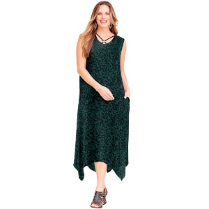 Catherines Anywear Reversible Crisscross V-Neck Maxi Dress - 1 of 4