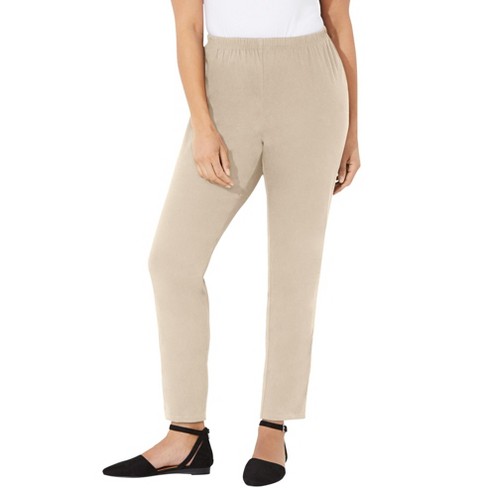 Catherines Women's Plus Size Everyday Pant - 1x, Sycamore Tan : Target