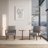 Fabric Accent Arm Chair Set of 2 with Round Wood Side Table, Contemporary Chairs for Living Room, Bedroom, or Office - 3 of 4