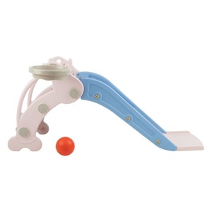Hey Play Toddler Slide with Basketball Hoop, Pink - 1 of 4