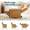 360° Swivel Power Recliner Chair w/ USB Port, Rocking Footrest & Lumbar Support - Leather Living Room/Bedroom Accent Chair, Brown - 4 of 4
