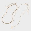 14K Gold Dipped Cubic Zirconia Initial Necklace Set 2pc - A New Day™ Gold - 2 of 3