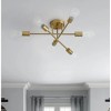 Dewdrop Industrial 6-Light Gold Chandelier, Contemporary Semi Flush Mount Ceiling Lamp for Home Lighting - 2 of 4
