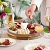 Twine Rotating Wood Serving Board - Round Charcuterie Board - Lazy Susan Wooden Cheese Board Set with Ceramic Dishes - Set of 1 - 2 of 4