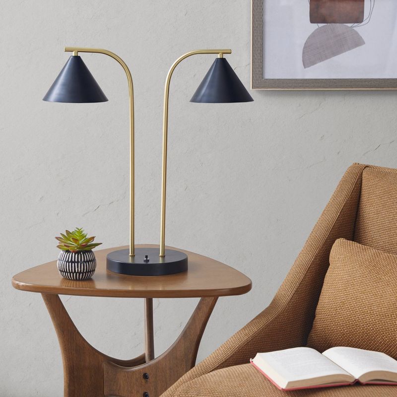 Jayda Ceramic (Includes LED Light Bulb) Table Lamp Navy - Ink+Ivy, 1 of 7