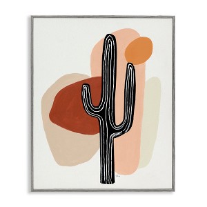 Stupell Industries Western Terracotta Abstract Desert Cactus Plant Framed Giclee Art - 1 of 4
