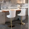 45.6"Golden Swivel Velvet Barstools Adjusatble Seat,Beige - 4 of 4