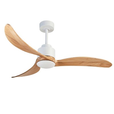 BestParts 52" Modern Wooden Ceiling Fan with White Motor - 6-Speed, Quiet Operation, Eco-Friendly Design