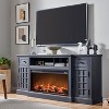 SinCiDo 70" Farmhouse Fireplace TV Stand, for 80" TV, w/ 36" Electric Fireplace, w/ Remote Control & 3D Flame, 2 Drawers, Adjustable Partition - 2 of 4