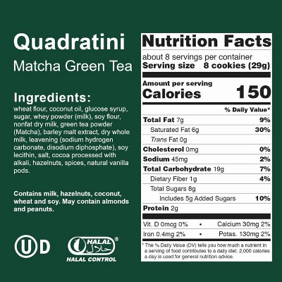 Loacker Quadratini Matcha Green Tea Cookies - 7.76oz