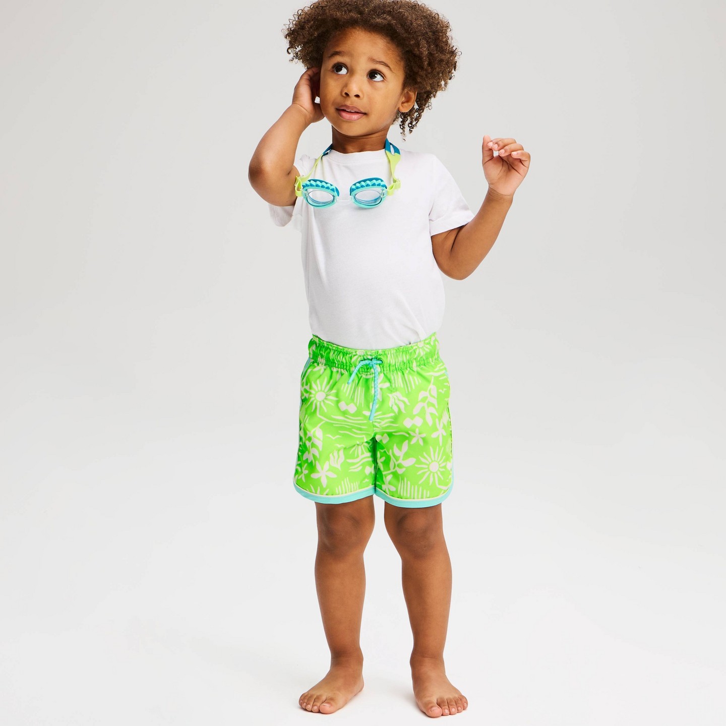 Детские шорты Cat & Jack Toddler Boys' Floral Sun Swim Shorts, цвет: С принтом — фото 1