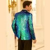 COOFANDY Mens Shiny Sequin Blazer Tuxedo Party Dinner Prom One Button Suit Jacket - 3 of 4
