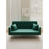 VYNXARIA 71 inch convertible love seat sofa, American retro green velvet, suitable for small living room, bedroom, office - 2 of 4