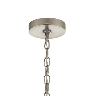 Brushed Nickel 18" Pendant Light with Satin Etched Glass