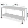 Stainless Steel Work Table, NSF Commercial Grade, Adjustable Shelf, Silver - 3 of 4