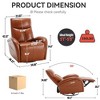 CENGHU Leather Swivel and Rocker Power Recliner Chair with Lumbar Support, Max Swivel Degree 270, Sofa Chair with USB and Type-C Ports - 3 of 4