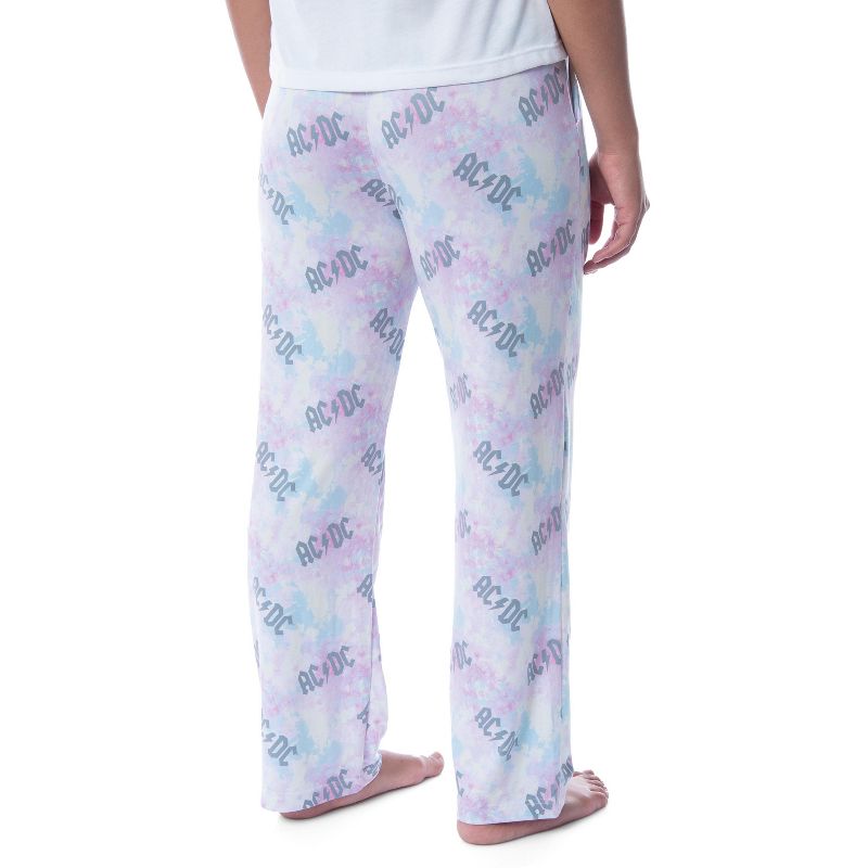 AC/DC Womens' All Over Logo Pastel Tie Dye Pajama Pants Loungewear Sleep Multi, 2 of 5