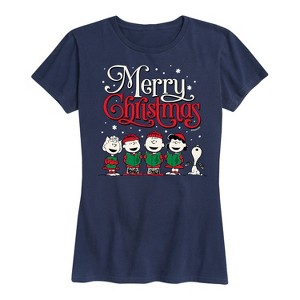 Women's - Peanuts - Merry Christmas Chior Short Sleeve Graphic T-Shirt - 1 of 4