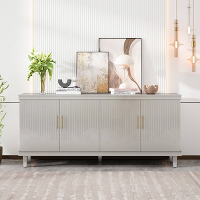 VYNXARIA 70.07inch Large Size 4-Door Cabinet, Same as Living Room, Kitchen, Bedroom, Hallway (Champagne)