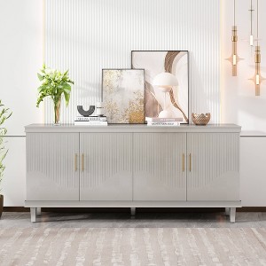 VYNXARIA 70.07inch Large Size 4-Door Cabinet, Same as Living Room, Kitchen, Bedroom, Hallway (Champagne) - 1 of 4