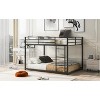 DOMETOUR Full over Full Metal Bunk Bed, Low Bunk Bed with Ladder, Black(Old SKU:MF197034AAB) - 3 of 4