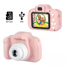 Dartwood Digital Camera for Kids and Children - 2" Color Display Screen, 1080p 3-Megapixels, Micro-SD Card Slot (32GB SD Card Included) (Pink)