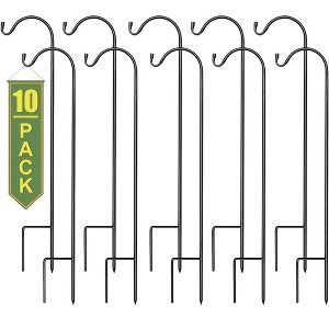 Sorbus Set of 10 Shepherds Hooks for Outdoor - Extendable Garden Stakes for Plants, Lights, Lanterns, Flower Baskets, and More - 1 of 4