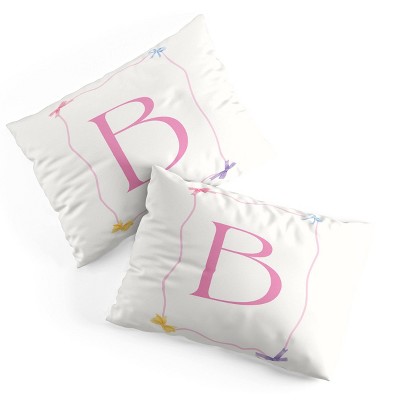 Deny Designs Standard April Lane Art Simple Bow Monogram B Microfiber Printed Pillow Sham