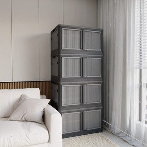 GlasFlength Decorative Storage Cabinets, Stylish and Functional Storage for Every Room, Bedroom, Living Room, Kitchen, Black,26.38”*18.5”*14.57" - 1 of 4