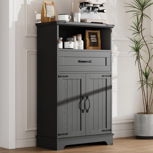 Farmhouse Storage Cabinet with Doors and Drawers, Freestanding Bathroom Cabinet for Kitchen/Laundry/Living Room/Bedroom - 1 of 4