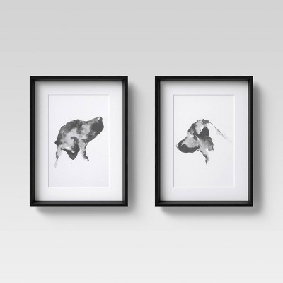 (Set of 2) 12" x 16" Dogs Framed Wall Art - Threshold™