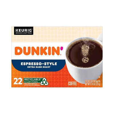 Dunkin' Donuts Expresso Dark Roast Coffee - Keurig K-Cup Pods - 22ct