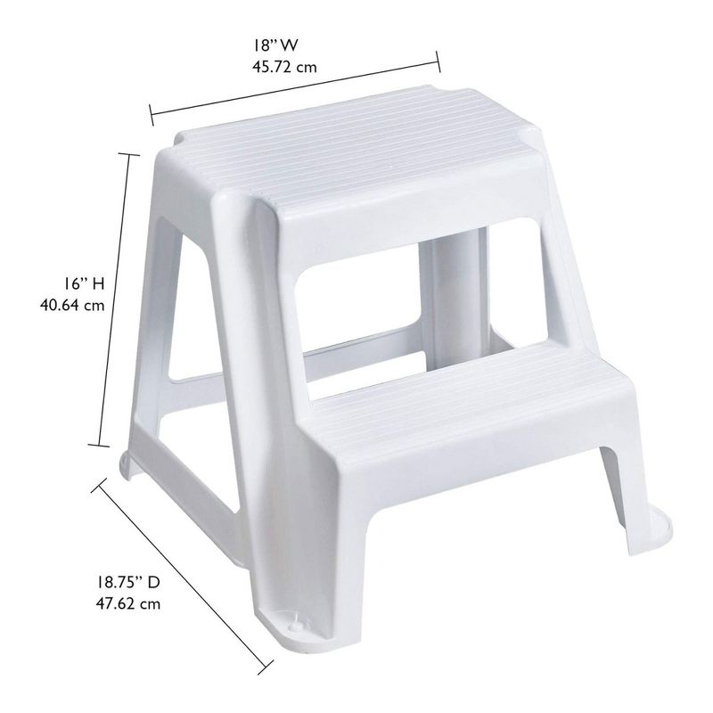 Gracious Living 2 Step Stool w/ Non Slip Feet, Holds Up to 300 Pounds, 2 of 7