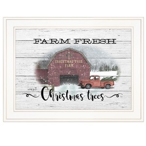 Whisen "Farm Fresh Christmas Trees" Wall Art By Billy Jacobs, Ready to Hang Framed Print, White Frame - 1 of 4