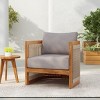 Acacia Wood Outdoor Club Chair with Curved Tub Design,Woven Rope Accents and Water-Resistant Cushions for Patio – The Pop Home - 2 of 4