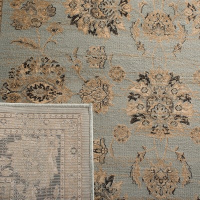 Serene Elegance Hand-Knotted Viscose Round Rug in Light Blue & Black