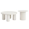 Maliang Modern Coffee Table Set of 2, Round Coffee Table with Cylindrical Leg Design + End Table for Living Room - 3 of 4