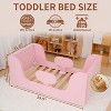 DoCred Toddler Bed,Toddler Floor Bed Frame with Removable Guard Rails, Kids Bed for Girls and Boys - 2 of 4
