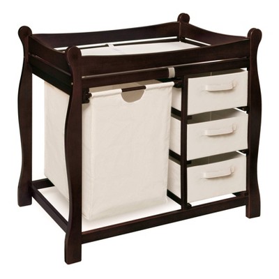 corner changing table espresso