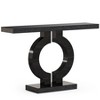 Lirago, 43" Mirrored Console Table with O-Shaped Base-Modern Silver Sofa Table, Easy Assembly,Black - 3 of 4