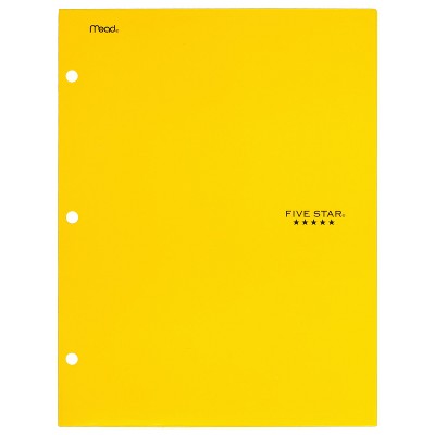 Five Star 4 Pocket Laminated Paper Folder Yellow