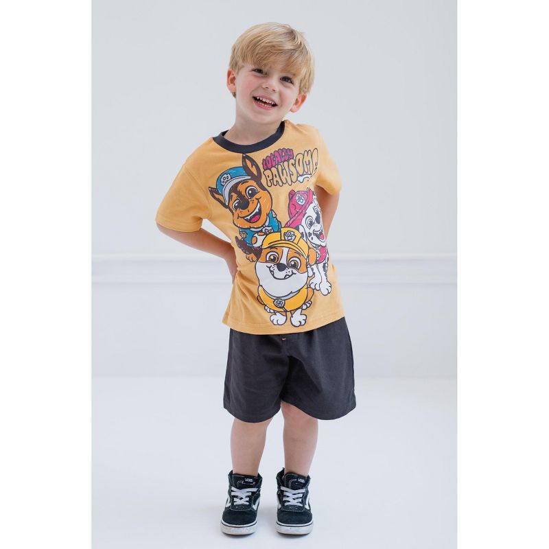 Paw Patrol Chase Marshall Rubble T-Shirt and Shorts Outfit Set Toddler, 2 of 7